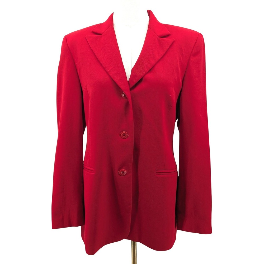 Vintage Austin Reed Wool Blazer Red Womens 6 Made England Riding Jacket